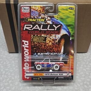 aw Rally World Stage 1975 Datsun 620 X-traction Ultra-G Slot Car iwheels